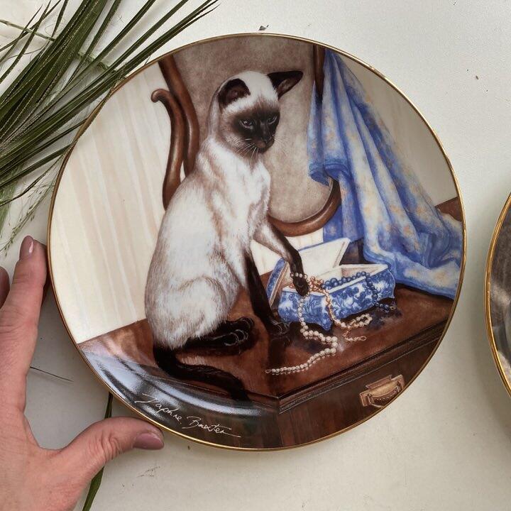 Тарелка 21 см Franklin Mint Velvet Touch (сиамская кошка) фарфор