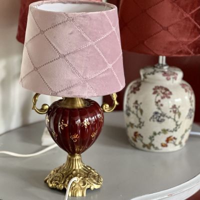 Лампа настольная без абажура 25 см фарфор бронза