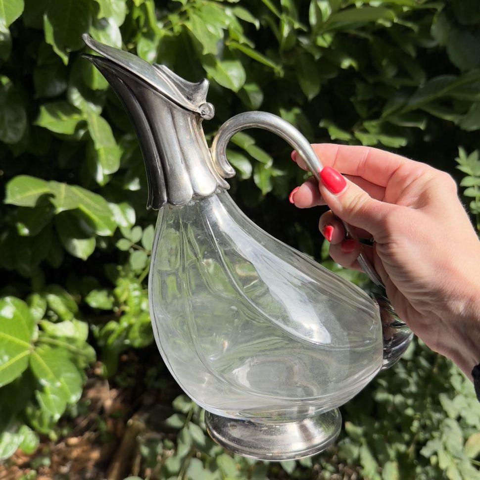 Кувшин для вина 1 л стекло серебрение Франция