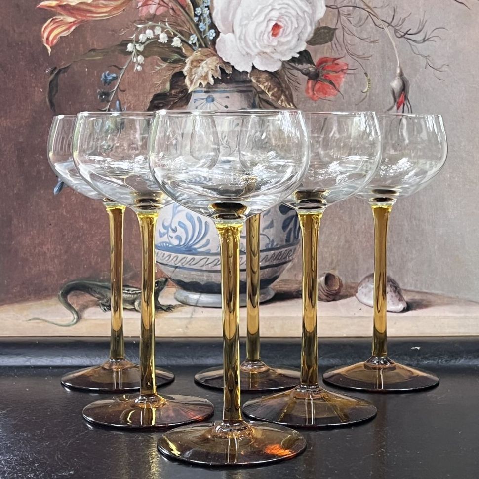 Бокал Luminarc на ножке янтарного цвета 200 мл хрустальное стекло Франция