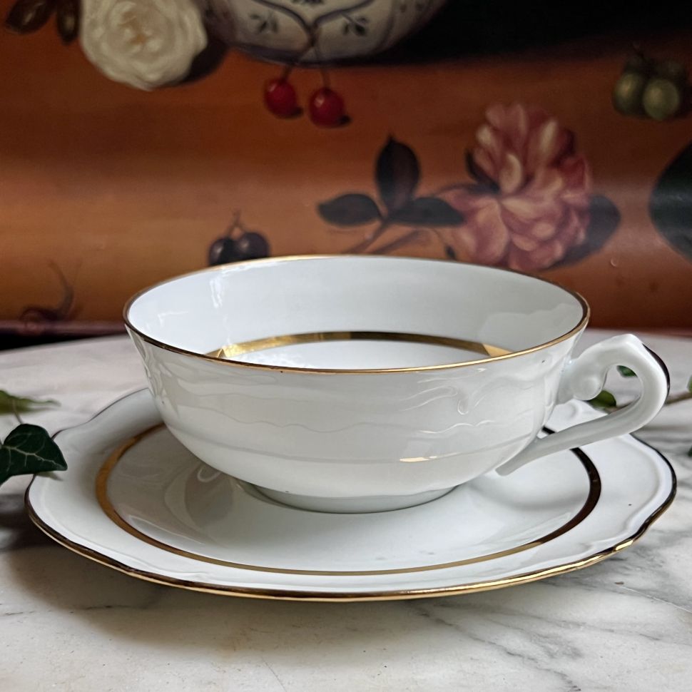 Чайная пара Cenpor Limoges 130 мл костяной фарфор Франция