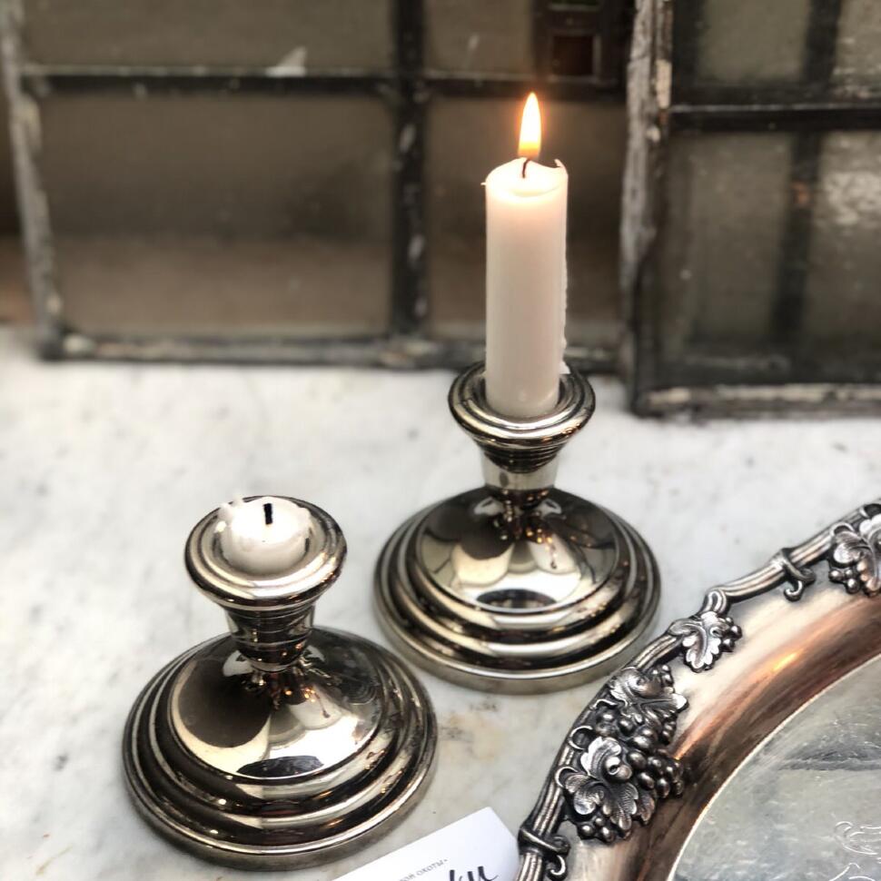 Подсвечник на одну свечу 10 см мельхиор 