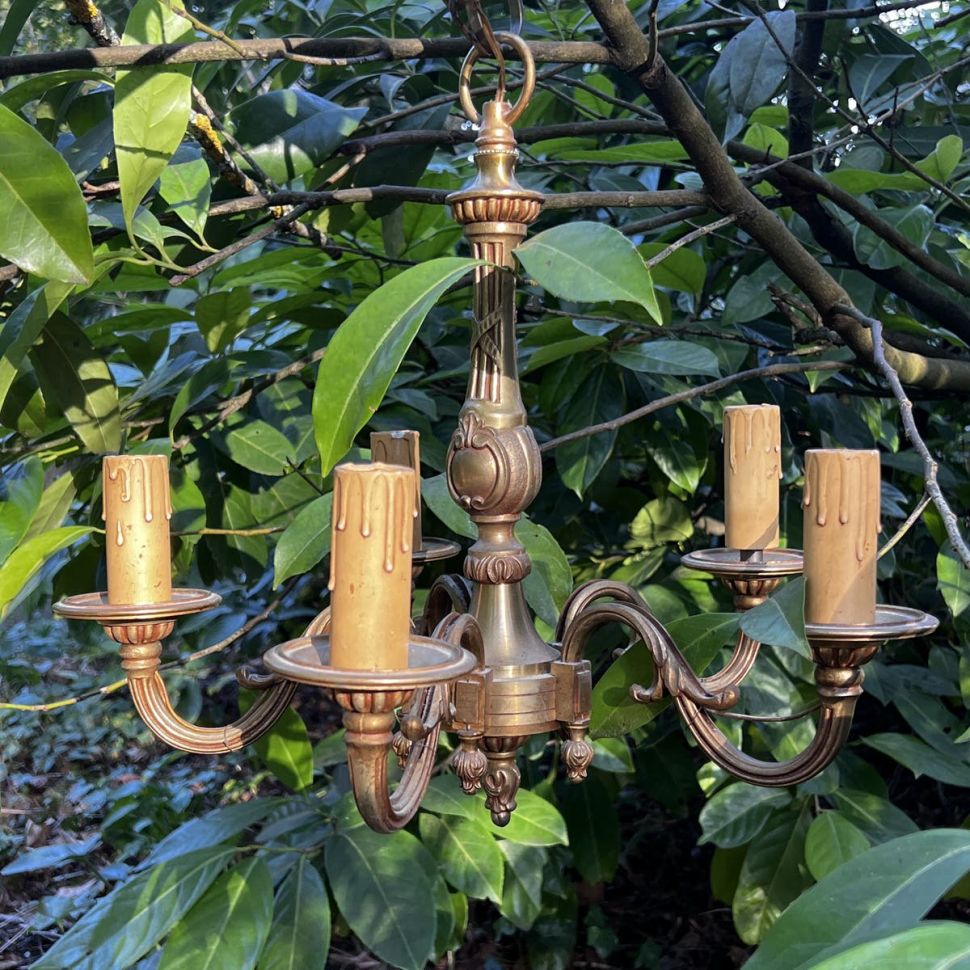 Люстра на 5 ламп 69 см бронза Франция    