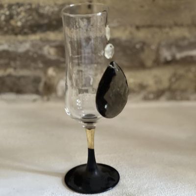 Бокал для игристого Luminarc на черно-золотистой ножке 200 мл Франция