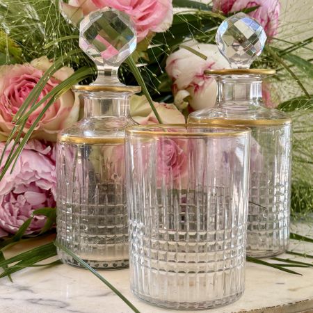 Туалетный набор 3 предмета Baccarat Nancy хрусталь золочение Франция 1900е гг.