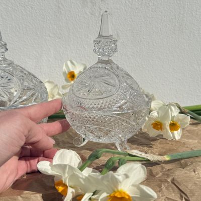 Шкатулка бонбоньерка 17 см хрусталь Германия