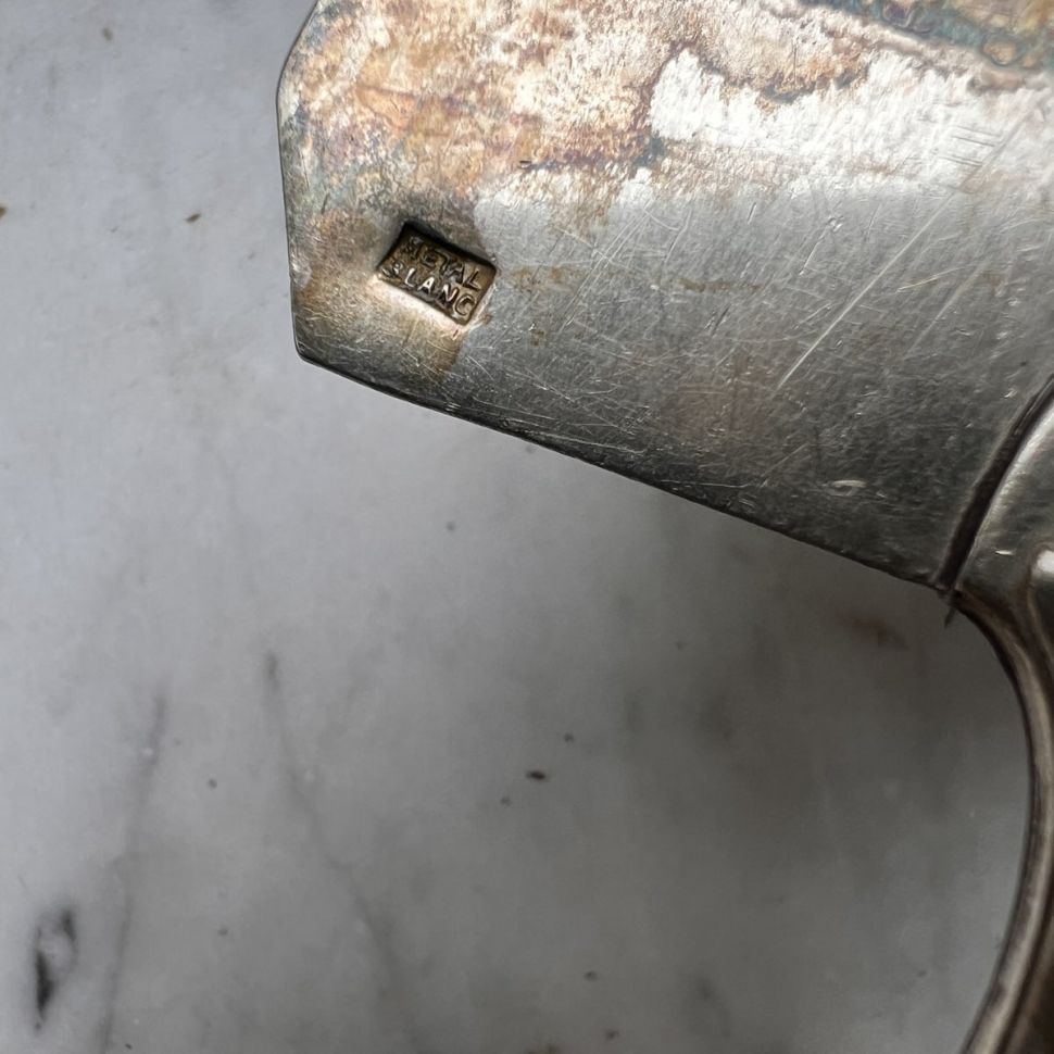 Лопатка и нож сервировочные мельхиор серебро