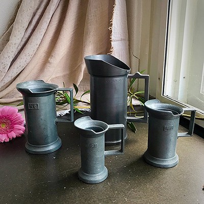 Набор оловянных мерных стаканов 4 штуки