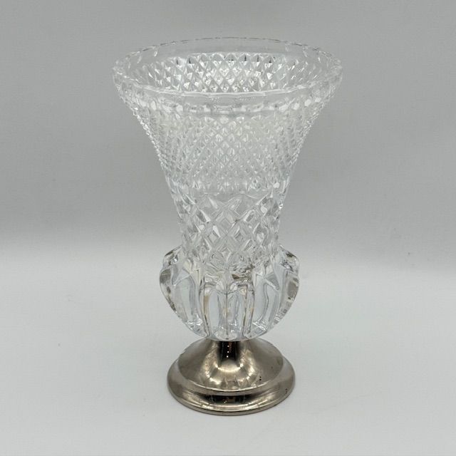 Ваза на постаменте 21 см хрусталь серебрение