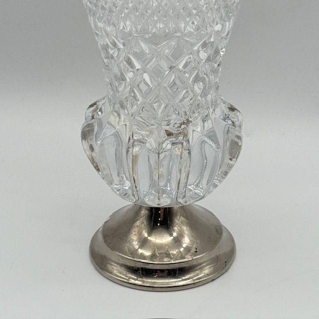 Ваза на постаменте 21 см хрусталь серебрение