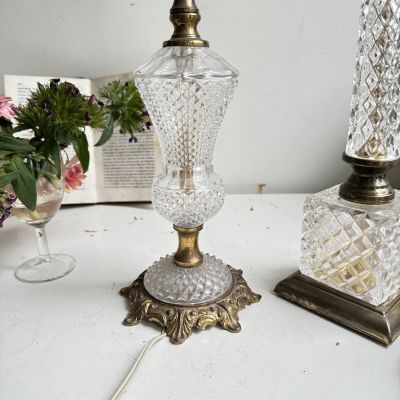 Лампа настольная 30 см латунь хрусталь Франция 