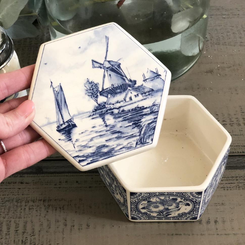Шкатулка Delft Blue, ручная роспись