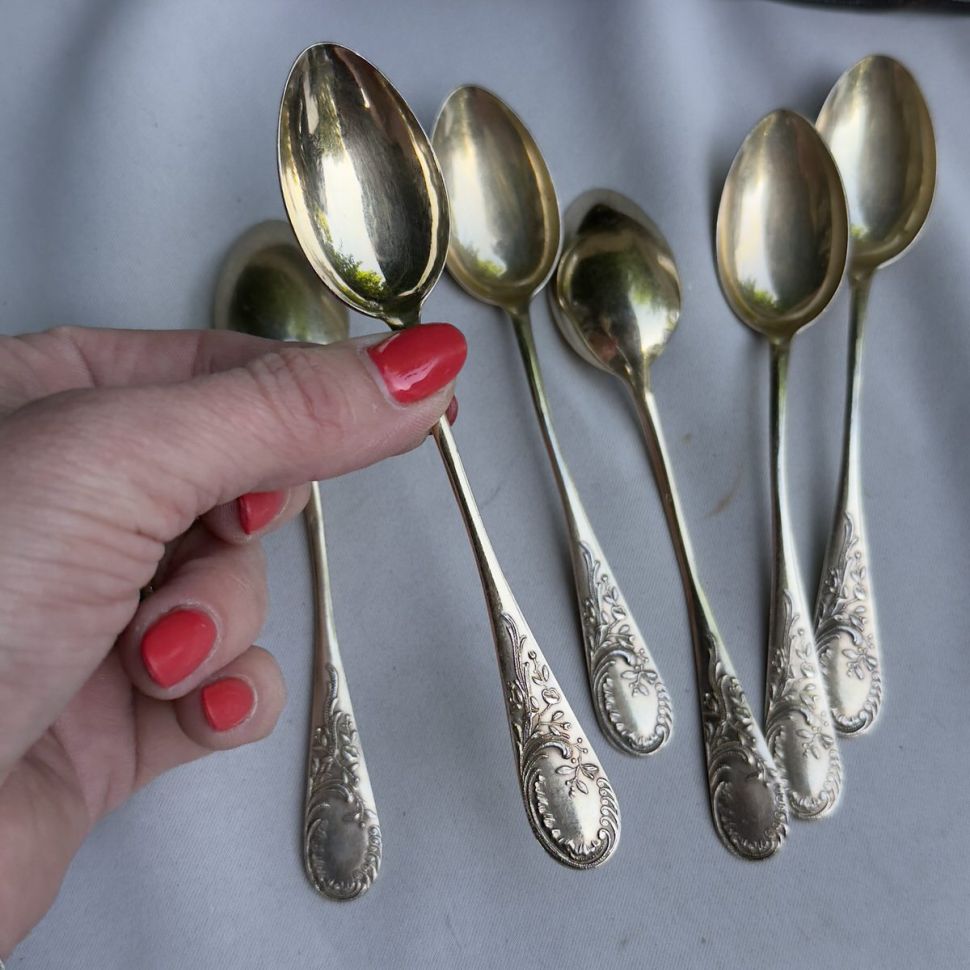 Ложка чайная 14 см серебрение Франция