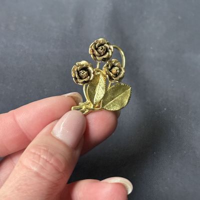 Брошь Розы 4 см ювелирная латунь