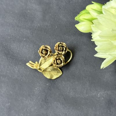 Брошь Розы 4 см ювелирная латунь