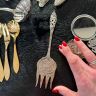Вилка сервировочная 20 см серебрение 