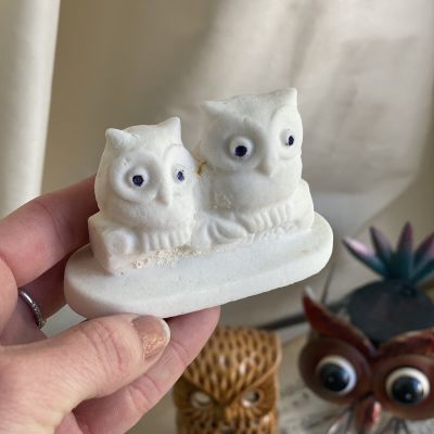 Статуэтка 6 см Совята белые камень