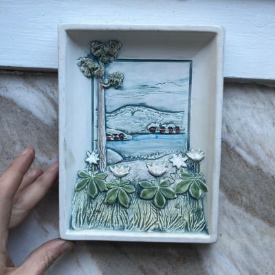 Изразец белый Пейзаж 18х14 см Швеция