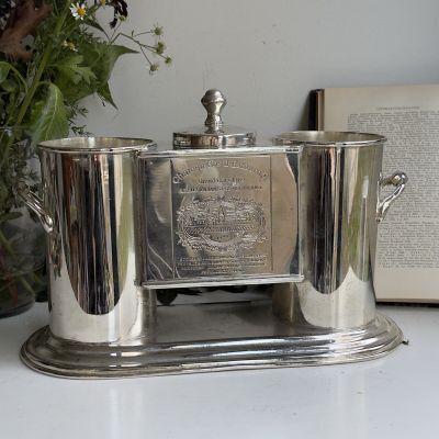 Кулер для вина на 2 бутылки Chateau Cos d'Estournel серебрение Франция