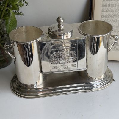 Кулер для вина на 2 бутылки Chateau Cos d'Estournel серебрение Франция