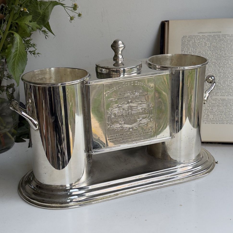 Кулер для вина на 2 бутылки Chateau Cos d'Estournel серебрение Франция