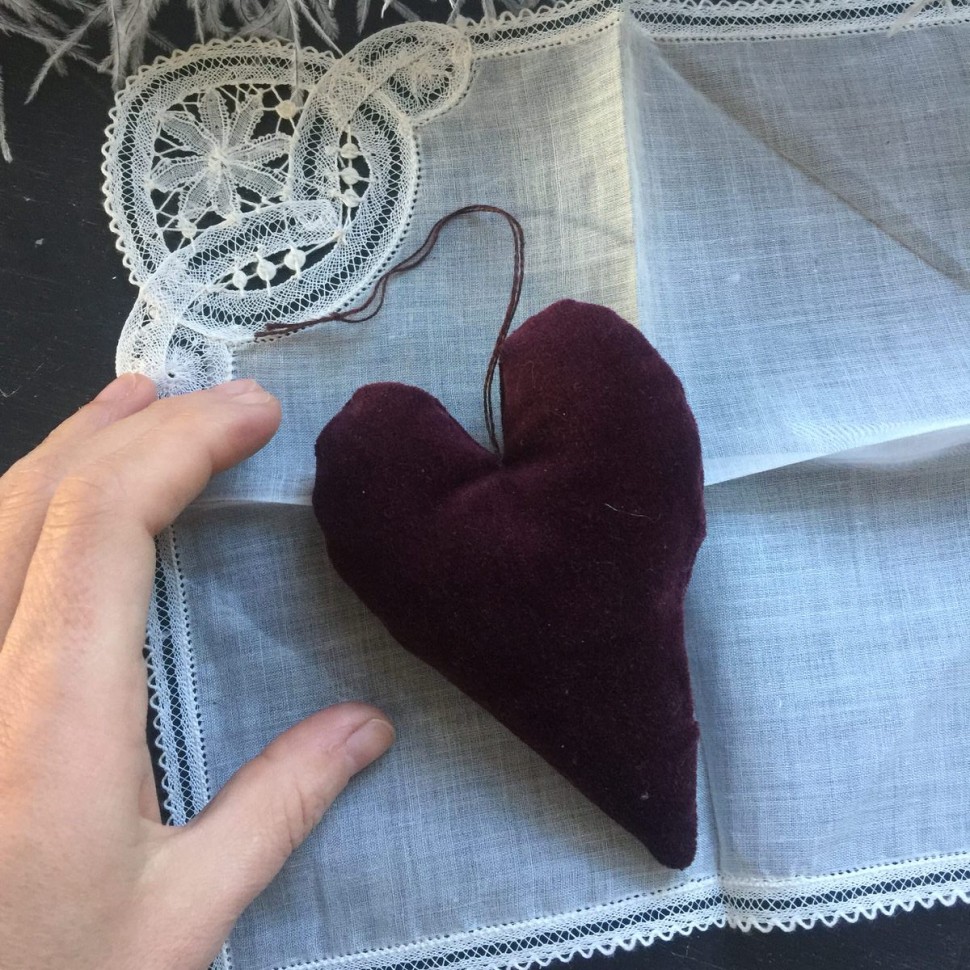 Сердце декоративное из Бархата