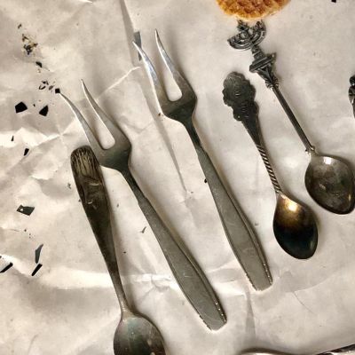 Вилка для закусок двузубец