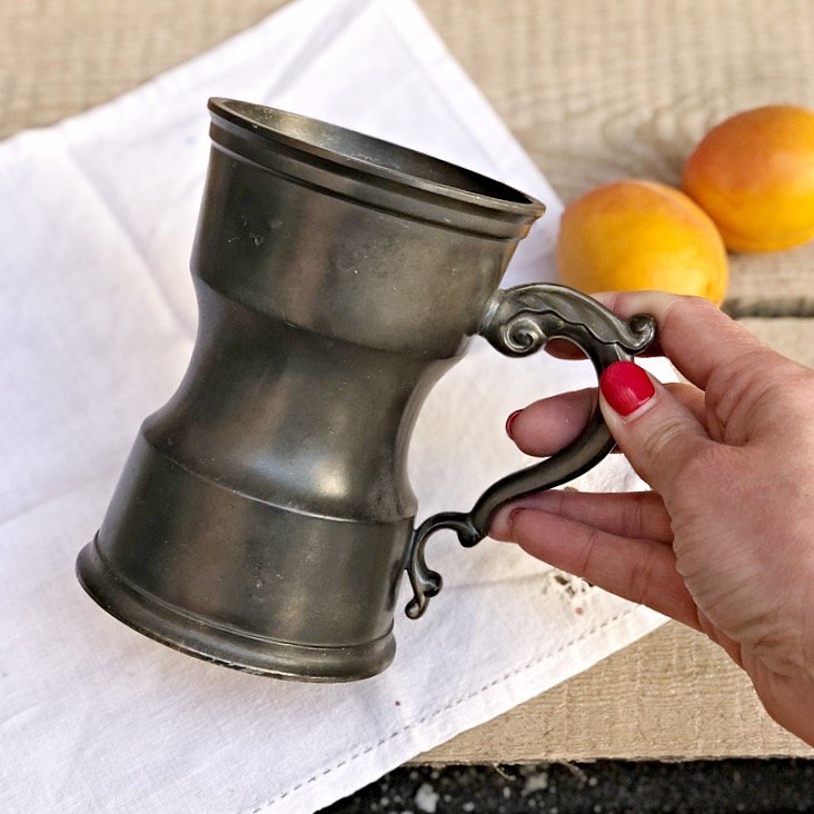 Кувшин-кружка олово с резной ручкой, Голландия