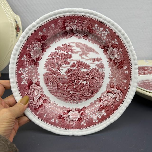 Тарелка углубленная Adams Wedgwood group English Scenic 25 см Англия      