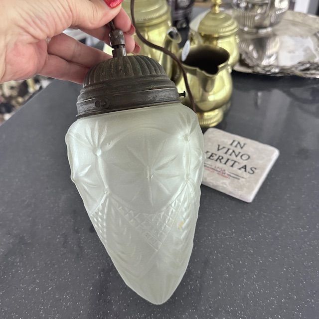 Люстра потолочная желудь 22 см хрусталь медь 50-е гг. Франция