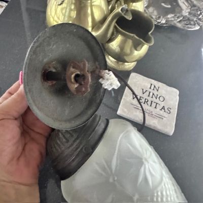 Люстра потолочная желудь 22 см хрусталь медь 50-е гг. Франция