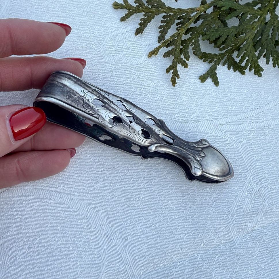 Щипцы для сахара 9 см серебрение   