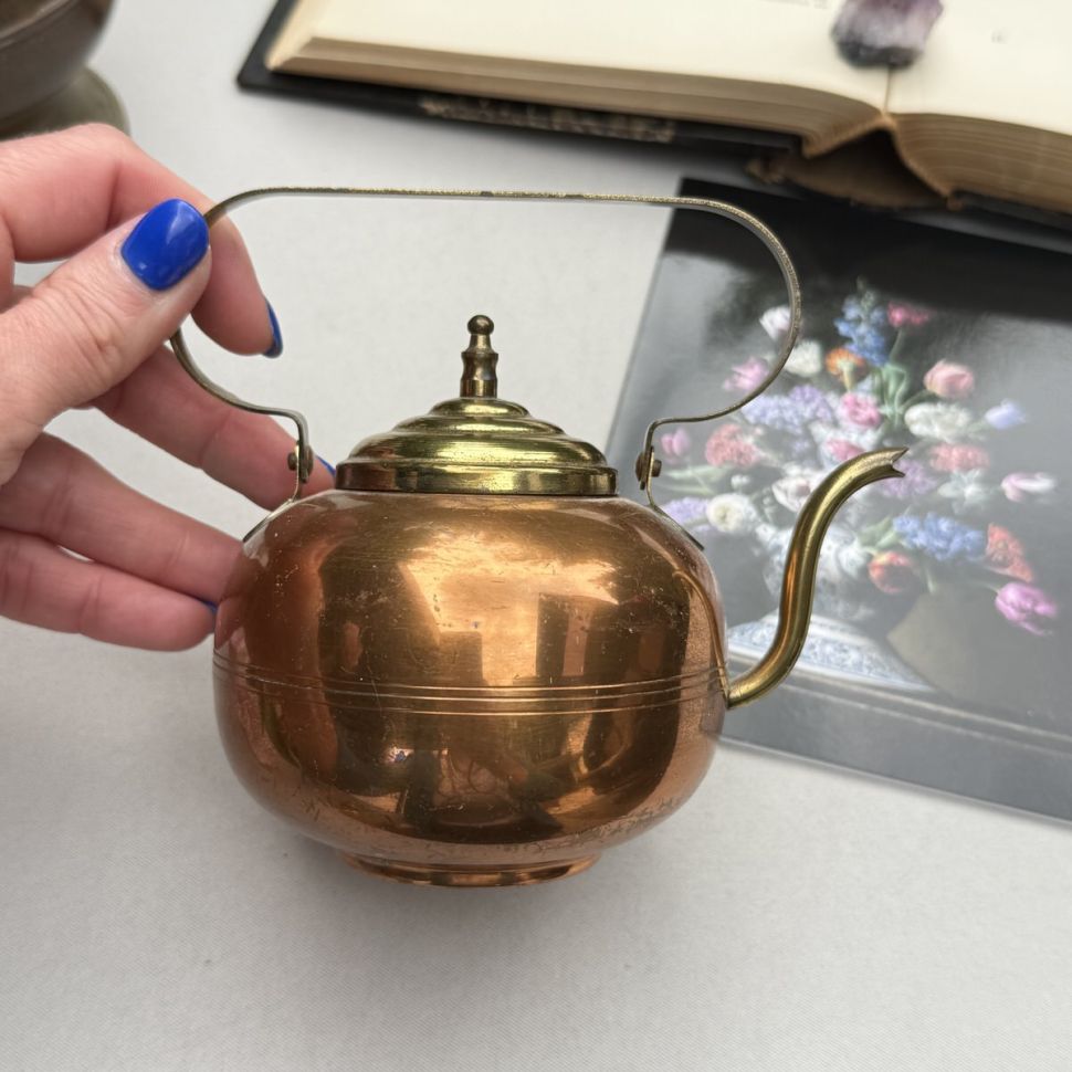 Чайник 13 см медь латунь