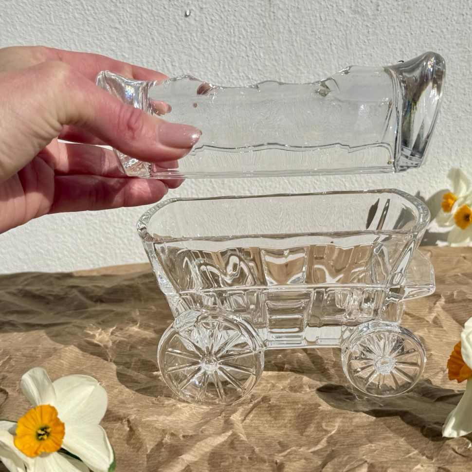Шкатулка Повозка 16 см хрусталь Богемия