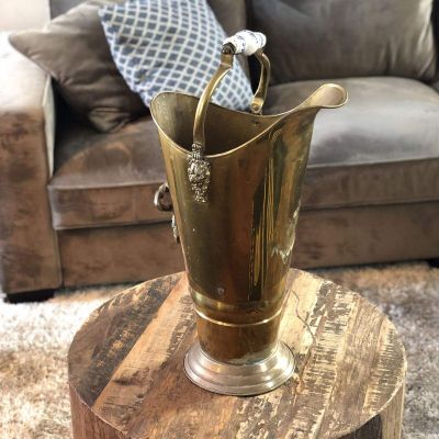 Зольник тушитель с керамической ручкой латунь