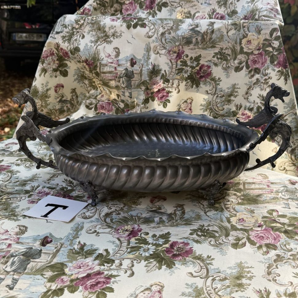 Кашпо жардиньерка 28 см олово Италия