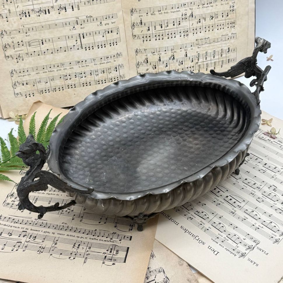 Кашпо жардиньерка 28 см олово Италия