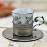 Кофейная пара в оловянном подстаканнике 100 мл фарфор Германия