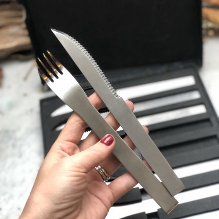 Нож и вилка для мяса набор 8 шт Техно
