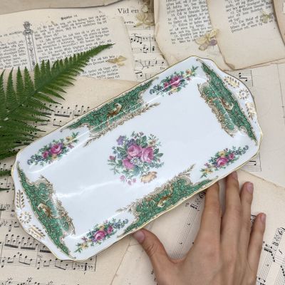 Блюдо для кекса Coalport Montrose Green 29 см Англия