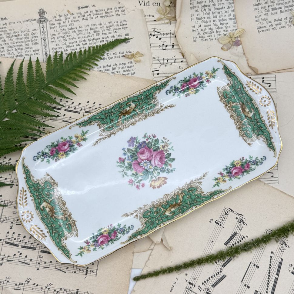 Блюдо для кекса Coalport Montrose Green 29 см Англия