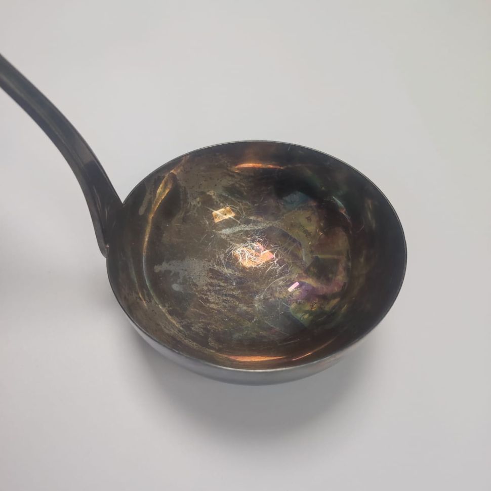 Половник 30 см сталь серебрение патина