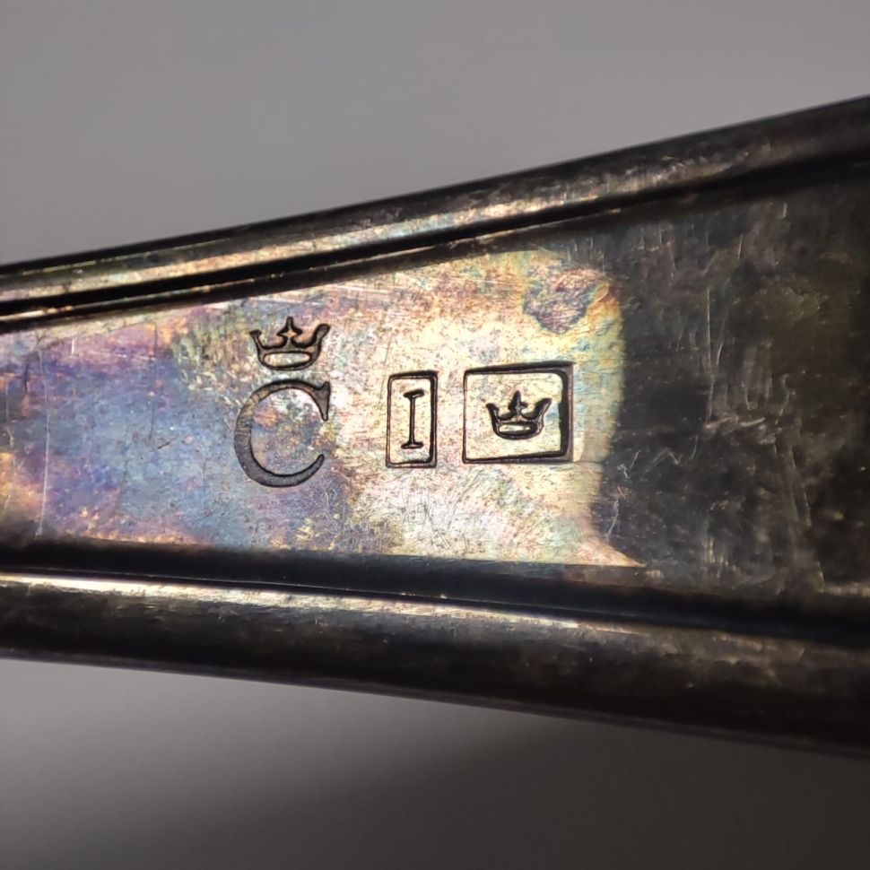 Половник 30 см сталь серебрение патина