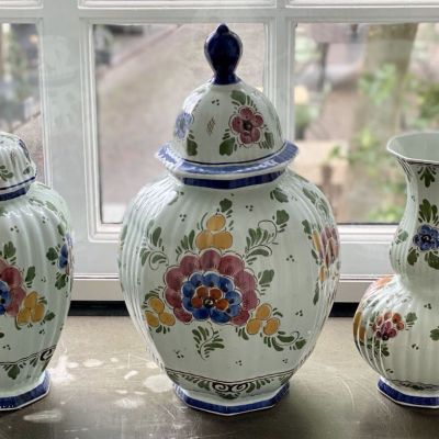 Ваза с крышкой 40 см Delft ручная роспись Голландия полихром