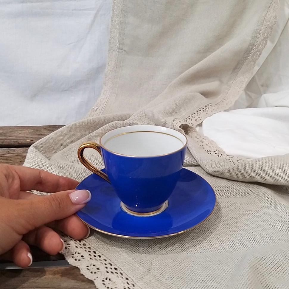 Кофейная пара 100 мл Bareuther Бавария Германия (синяя)