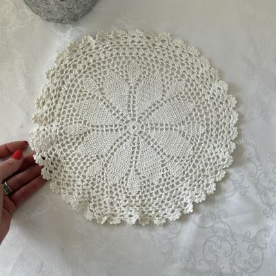 Салфетка круглая 28 см хлопок ручная работа