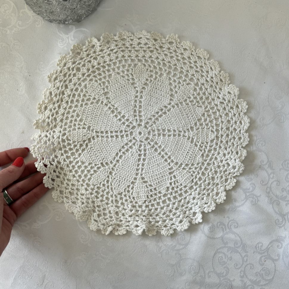 Салфетка круглая 28 см хлопок ручная работа