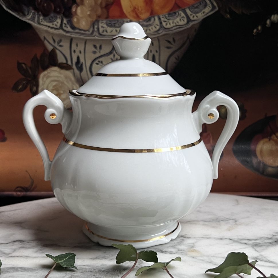 Сахарница Cenpor Limoges 15 см костяной фарфор Франция