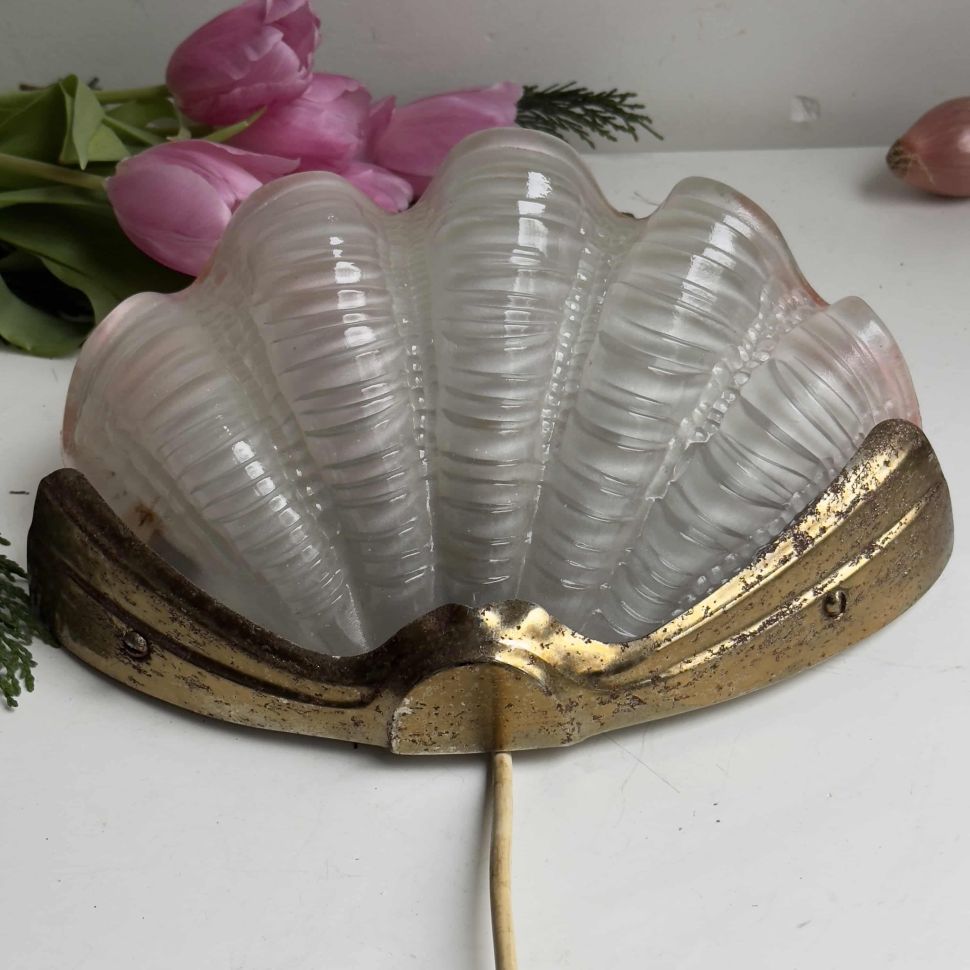 Бра Ракушка на 1 лампу 24 см стекло 