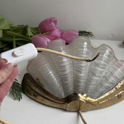 Бра Ракушка на 1 лампу 24 см стекло 